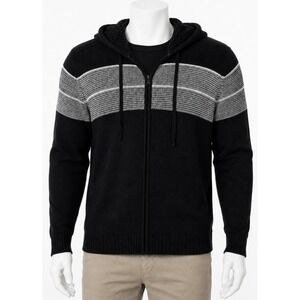 FRIED DENIM NYC Men's XL XLarge Black Sweater Hoodie Long  Sleeve Fleece Cozy